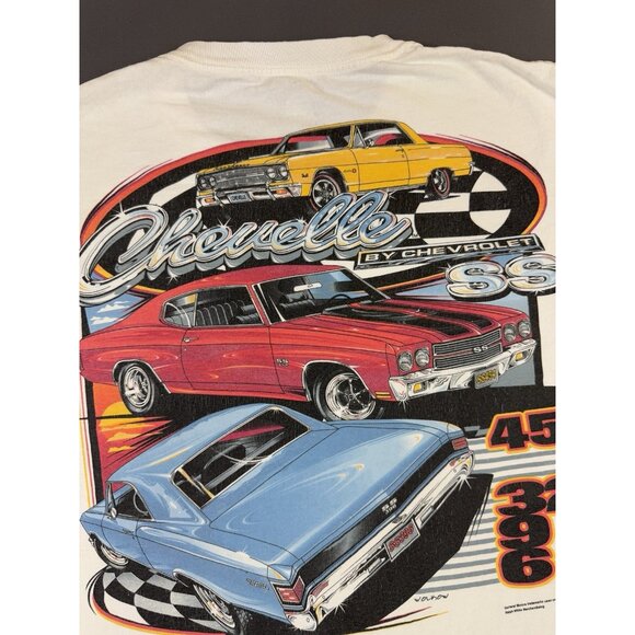 Vintage Y2K Chevrolet SS Muscle American Car GM Cars Art White Large Shirt Tee - Picture 5 of 15
